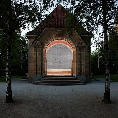 Revisited Tell's Chapel, 2010, installation de papier peint, Montbenon, Lausanne, Suisse