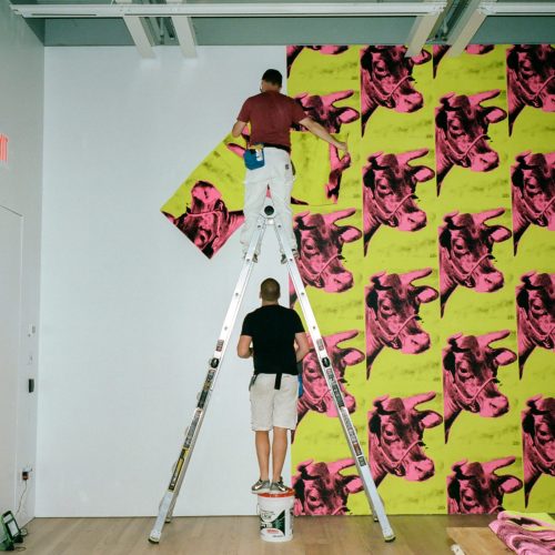 Andy Warhol retrospective, From A to B and Back Again, 2019, Whitney Museum of American Art.
Photography © Daniel Arnold 2018. 

Andy Warhol, Cow wallpaper, 1966. 
© 2006 Andy Warhol Foundation for the Visual Arts / Artists Rights Society (ARS), New York