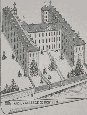 Bâtiment : ancien Collège de Montréal. Image : Gracieuseté d'Héritage Montréal