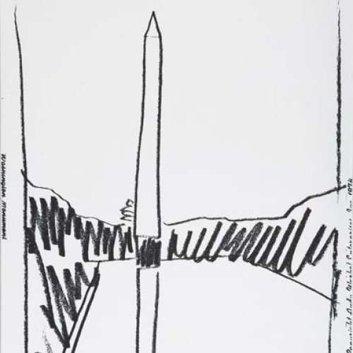 Washington Monument, 1974. Sérigraphie sur papier peint. 1114 mm × 752 mm (43 9/10 in × 29 3/5 in)